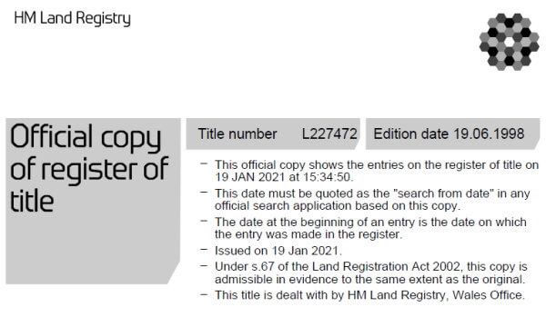 Land Registry title document