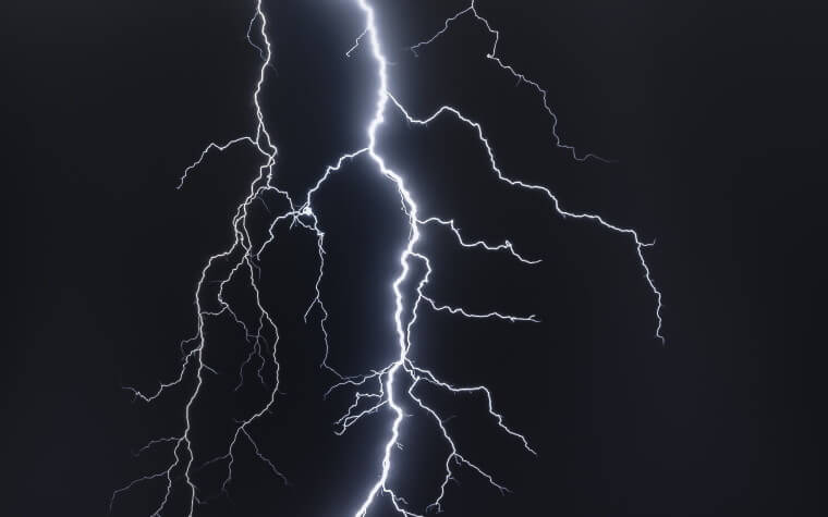 Lighting damaging a house