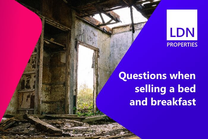 Questions when selling a bed and breakfast