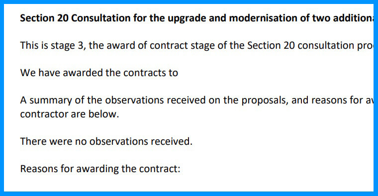 Extract from section 20 notice