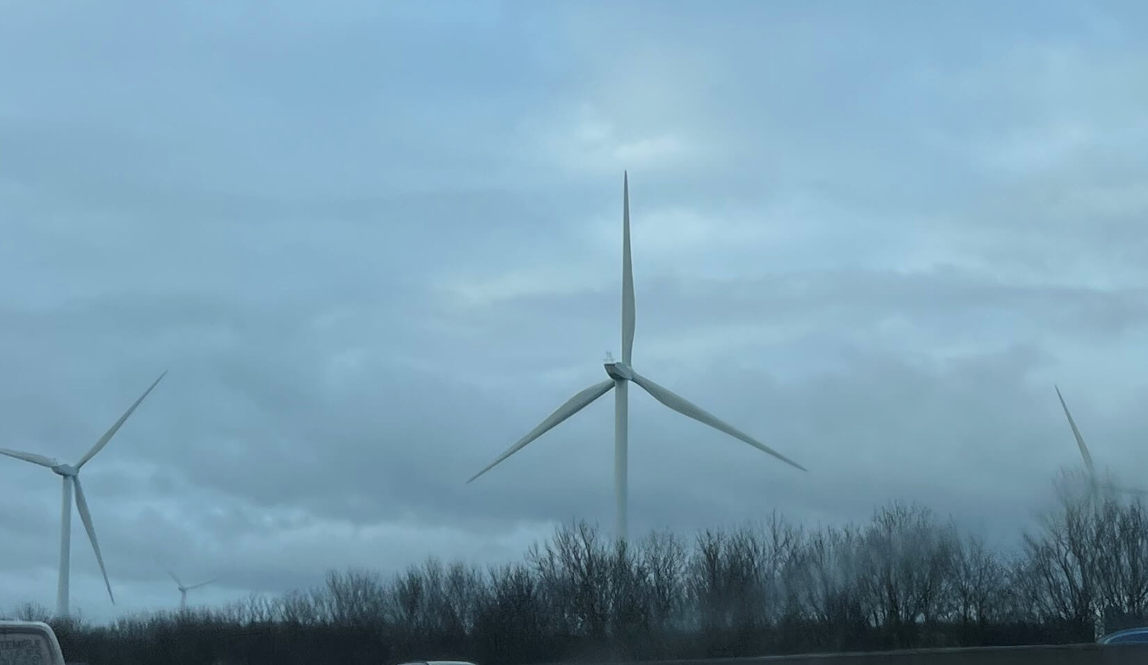 Wind turbine near road