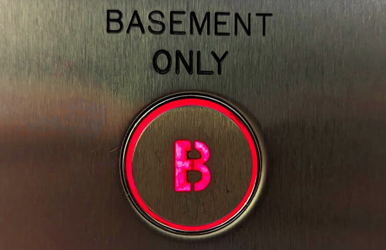 Basement sign in flooded property