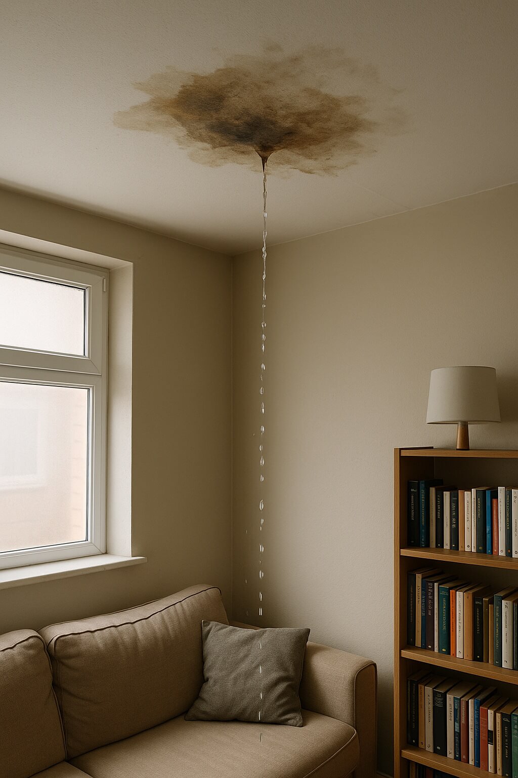 Selling flat with leak in ceiling