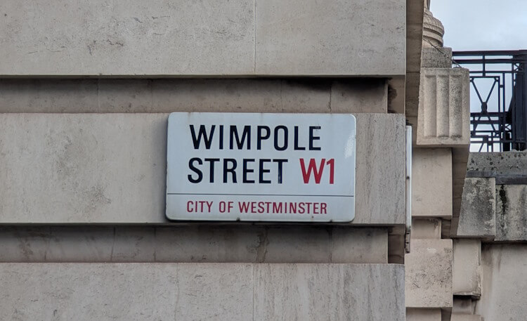 Marylebone street sign with short lease flats